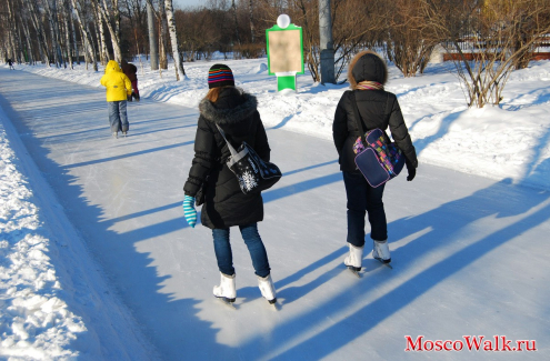 Катание на коньках в парке Сокольники
